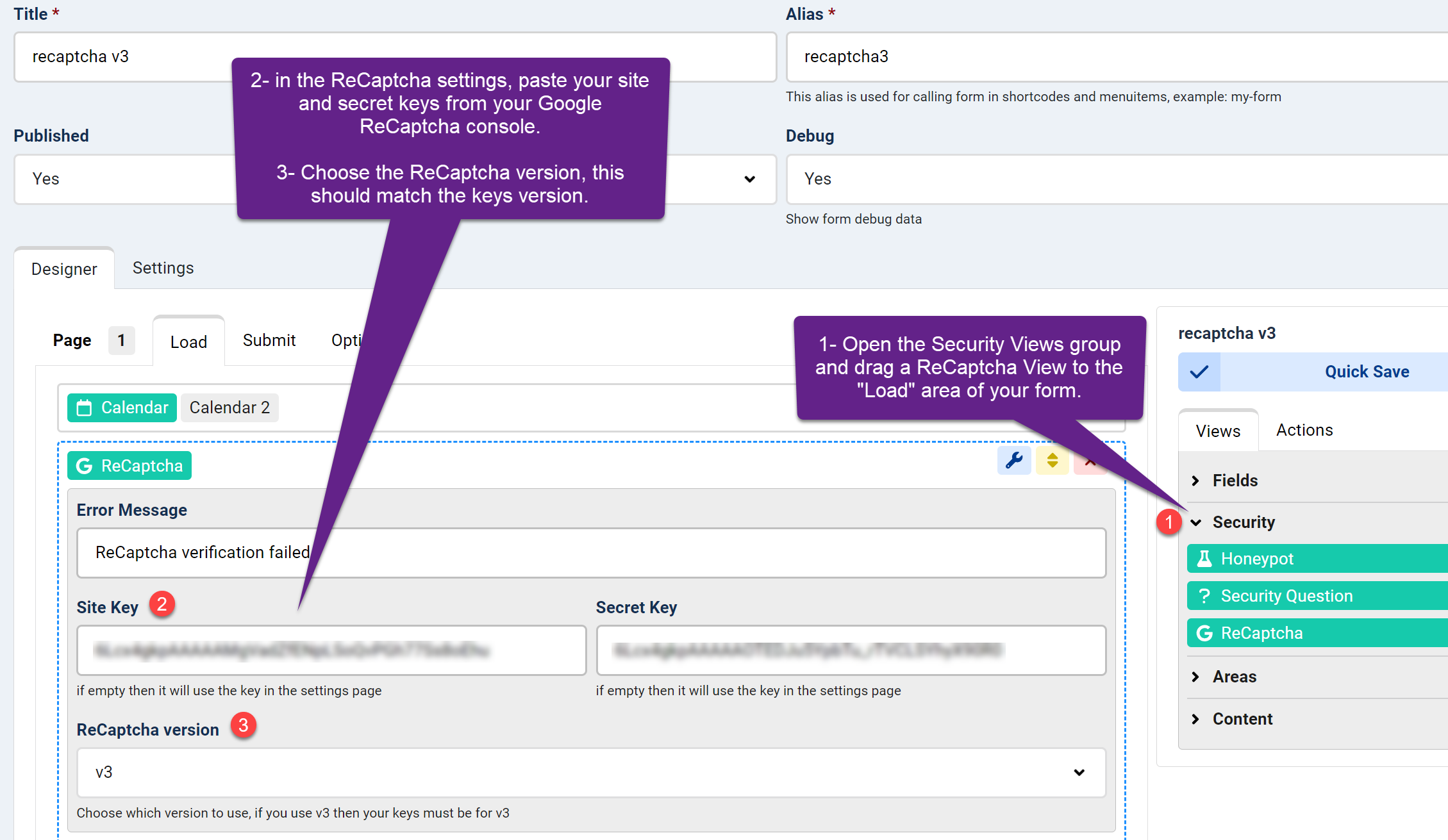 How to setup ReCAPTCHA in your form in ChronoForms8 image 2