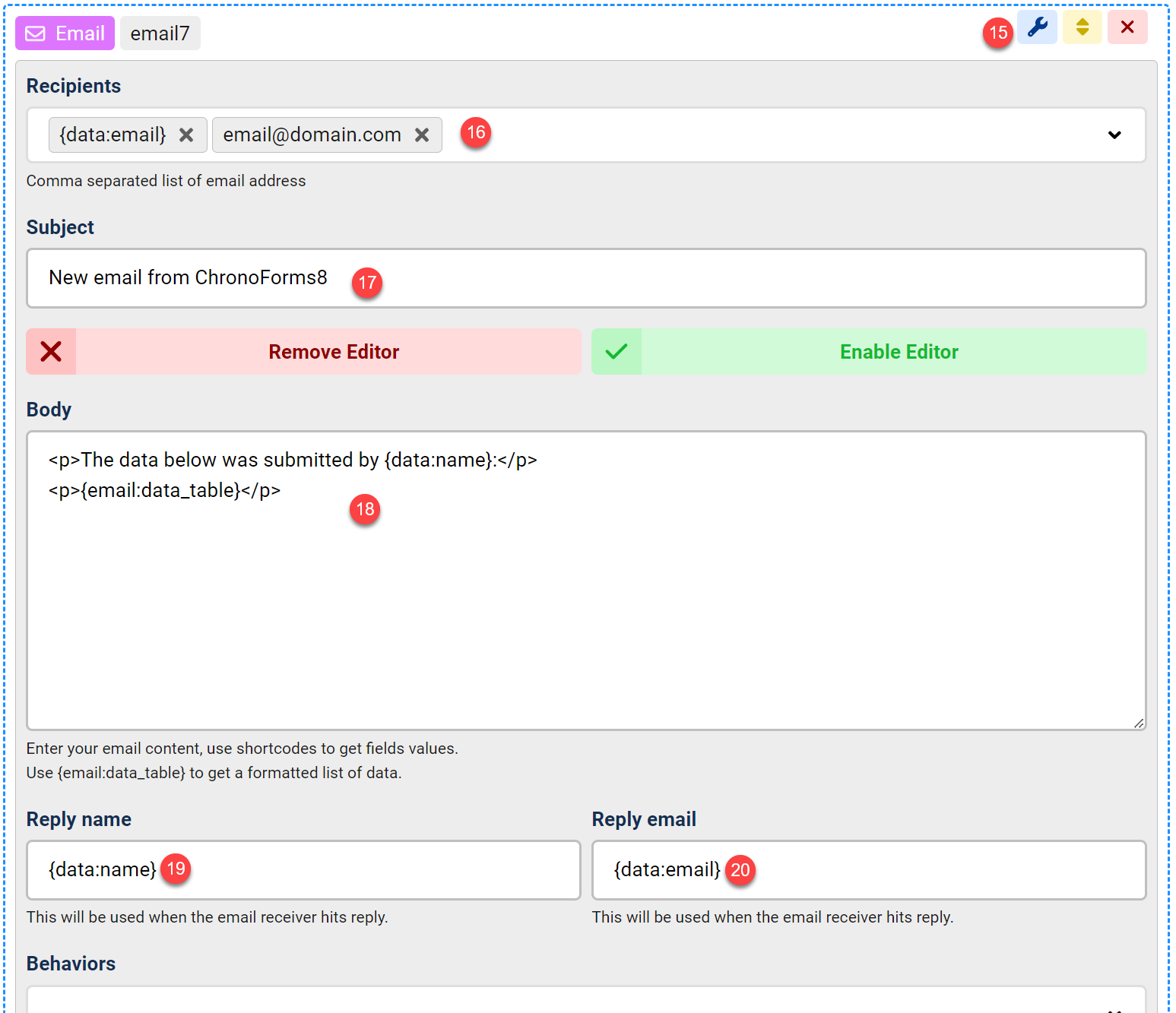 Adding Email action to Submit event in ChronoForms8