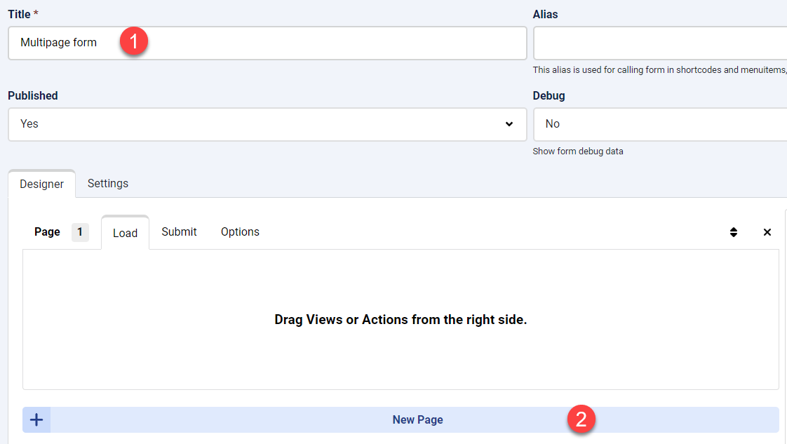 How to create a multi page form in Chronoforms8 image 2