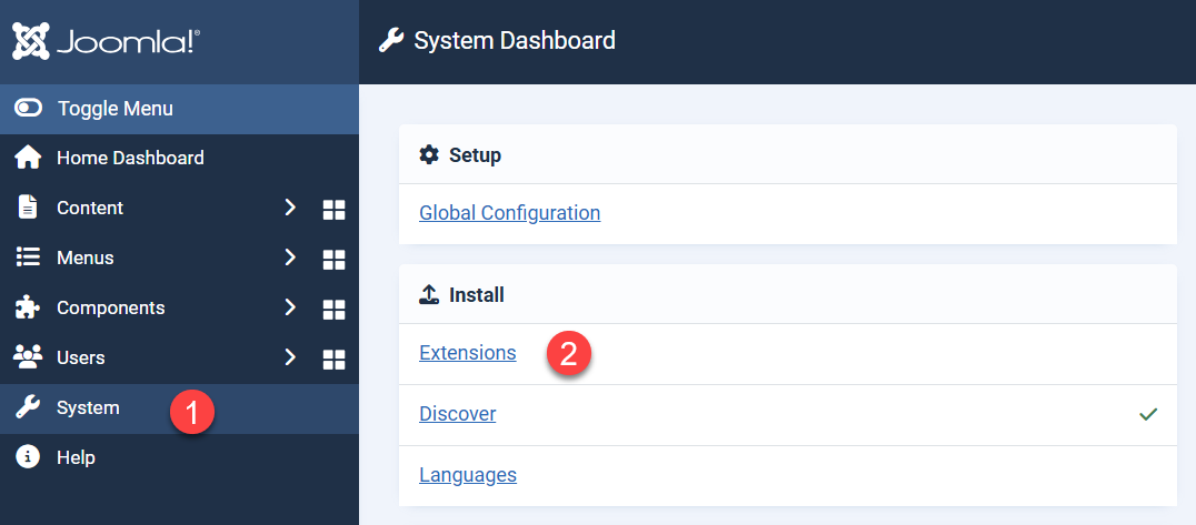 How to install new extension in Joomla 5