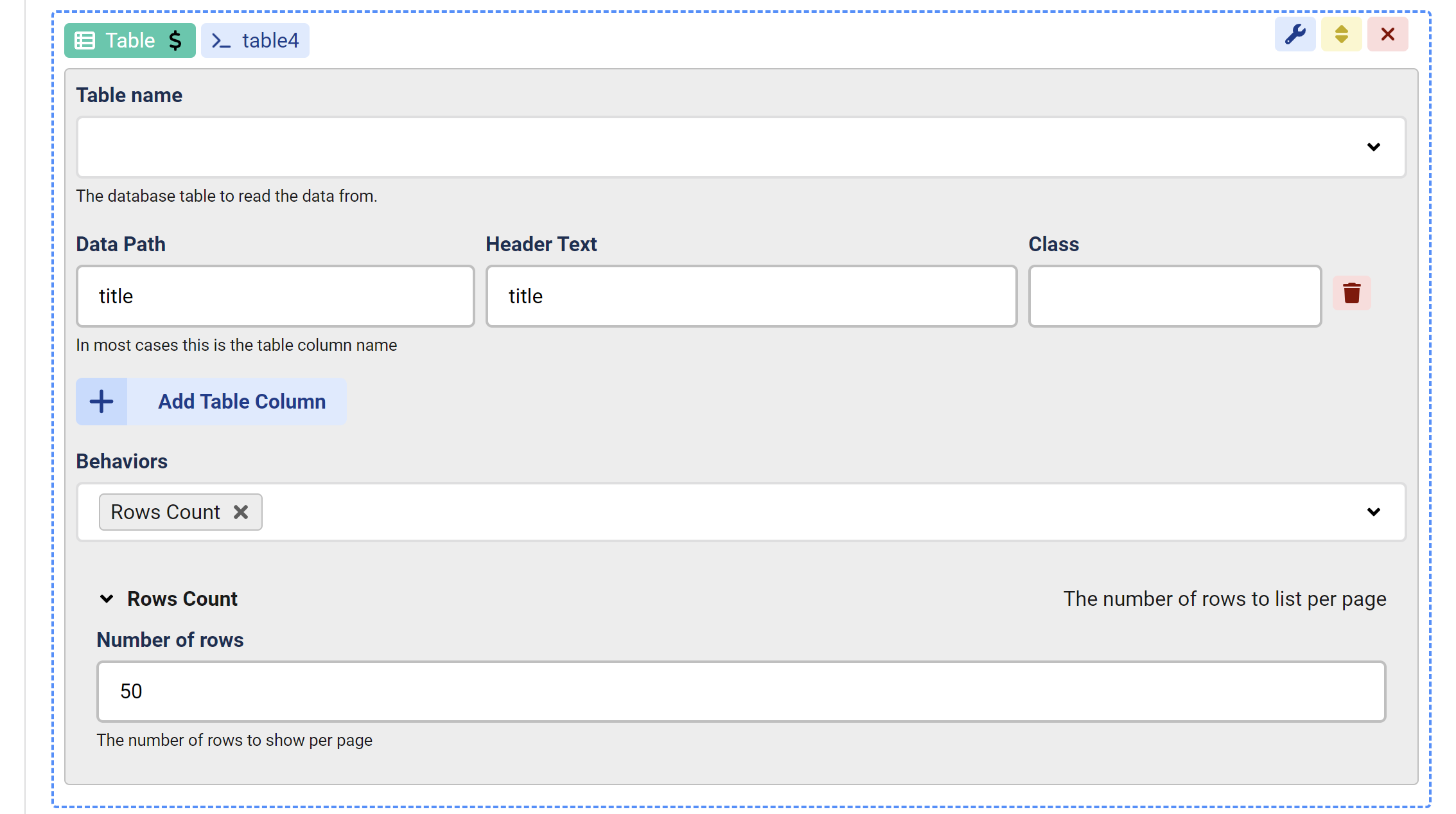 Chronoforms v8 - Tables image 2