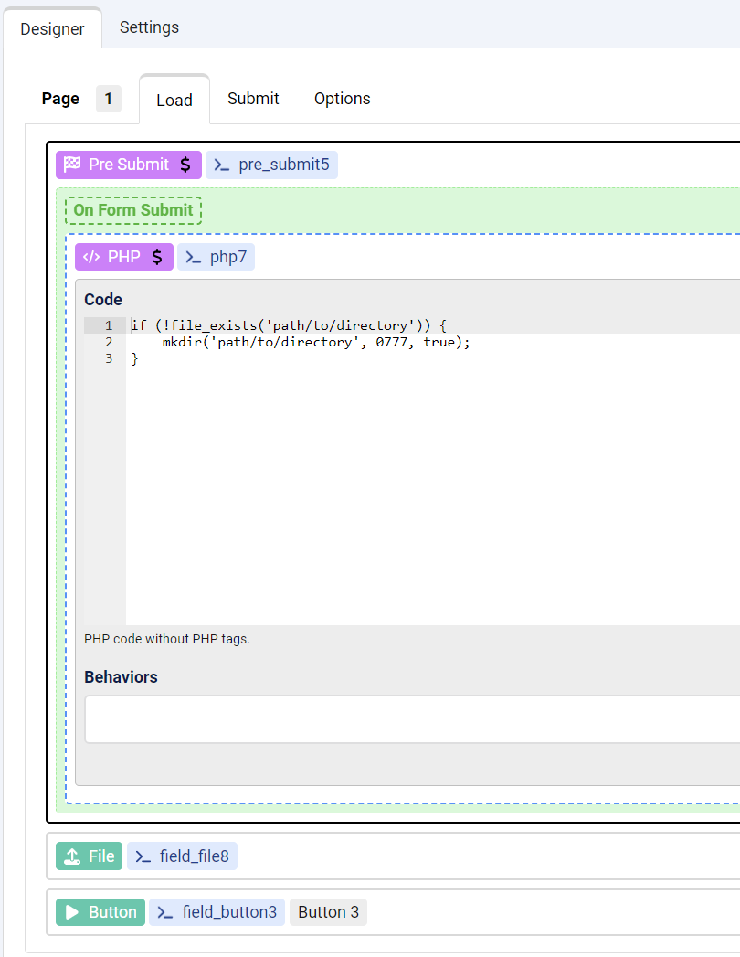 ChronoForms v8 - Upload path / how to create directory based of form values? image 1