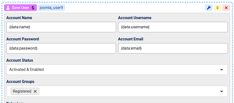 Create a joomla user registration form image 1
