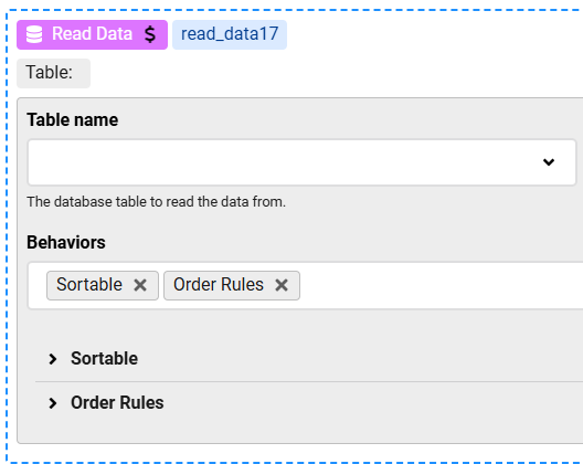 Chronoforms 7 sort in the 'Table List' when the 'Read Data' already has an 'ORDER BY' clause image 1