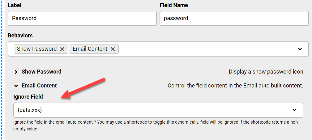 Switching fields visibility on the form and in the email image 1