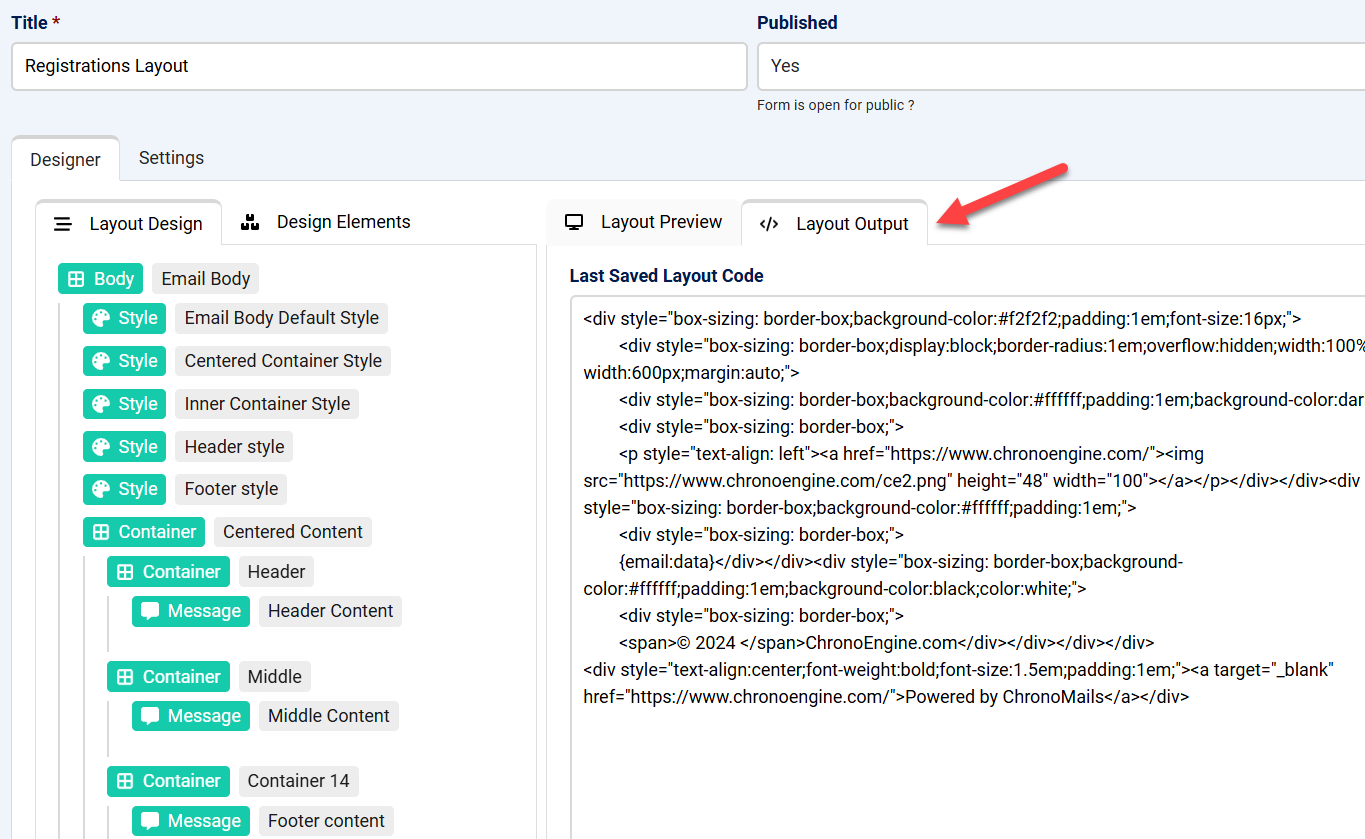Use ChronMails with Chronoform image 1