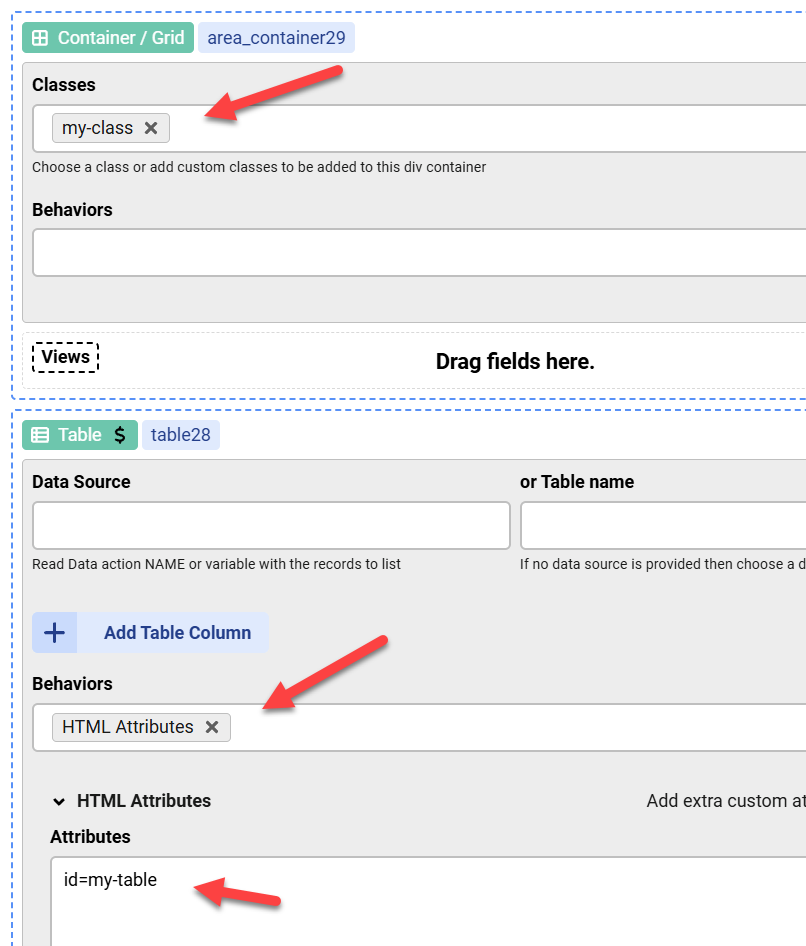 Container and Table id are missing image 1
