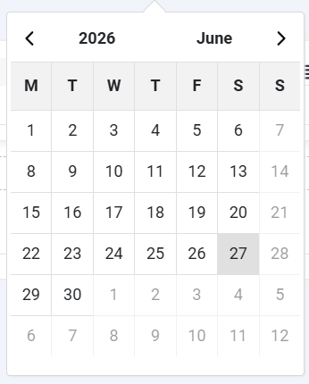 Calendar field starting day issue image 2