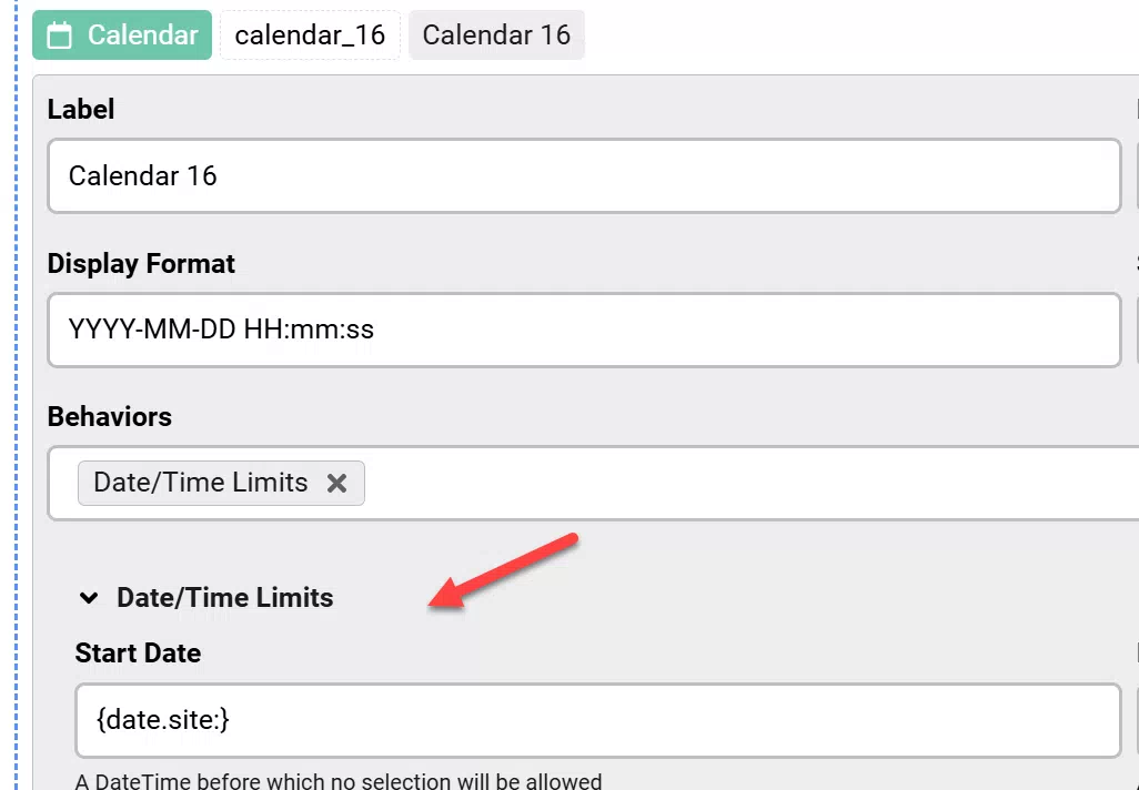 Calendar Setting dates limits with Shortcode in CFV8 ( as it was in cfv7) image 2