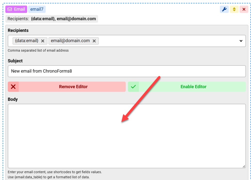 Use ChronMails with Chronoform image 2