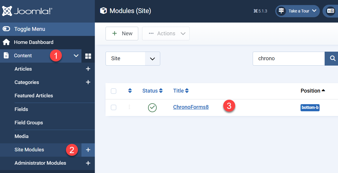 How to display your ChronoForms form on your Joomla website image 8