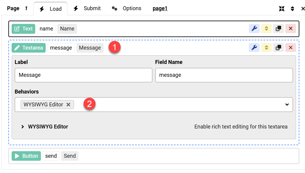 How can I add a WYSIWYG editor to my form image 1