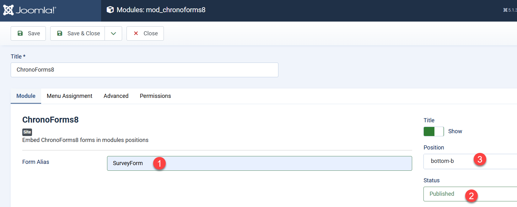 How to display your ChronoForms form on your Joomla website image 9